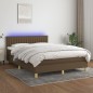 vidaXL Boxspringbett mit Matratze & LED Dunkelbraun 140x200 cm Stoff vidaXL Boxspringbett mit Matratze & LED Dunkelbraun 140x200 cm Stoff