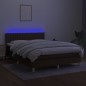 vidaXL Boxspringbett mit Matratze & LED Dunkelbraun 140x200 cm Stoff vidaXL Boxspringbett mit Matratze & LED Dunkelbraun 140x200 cm Stoff