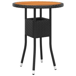 vidaXL 3-tlg. Garten-Essgruppe Poly Rattan Schwarz
