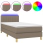 vidaXL Boxspringbett mit Matratze & LED Taupe 90x200 cm Stoff vidaXL Boxspringbett mit Matratze & LED Taupe 90x200 cm Stoff