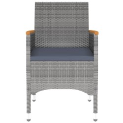 5-tlg. Garten-Essgruppe Poly Rattan Grau