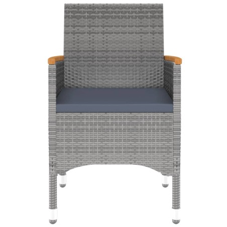 5-tlg. Garten-Essgruppe Poly Rattan Grau