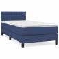 vidaXL Boxspringbett mit Matratze Blau 100x200 cm Stoff vidaXL Boxspringbett mit Matratze Blau 100x200 cm Stoff