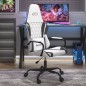 vidaXL Gaming-Stuhl mit Massagefunktion Weiß und Schwarz Kunstleder vidaXL Gaming-Stuhl mit Massagefunktion Weiß und Schwarz Kunstleder