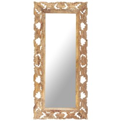 vidaXL Spiegel Handgeschnitzt Braun 110x50 cm Massivholz Mango