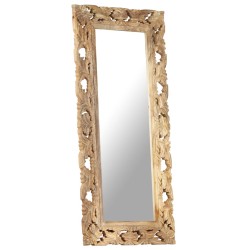 vidaXL Spiegel Handgeschnitzt Braun 110x50 cm Massivholz Mango