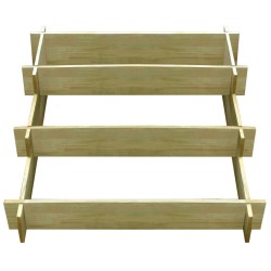 vidaXL 3-stufiger Pflanzkübel 90 x 90 x 35 cm Holz Imprägniert
