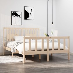 vidaXL Massivholzbett 140x190 cm