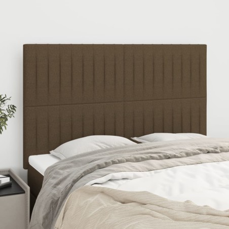 vidaXL Kopfteile 4 Stk. Dunkelbraun 72x5x78/88 cm Stoff