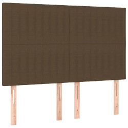 vidaXL Kopfteile 4 Stk. Dunkelbraun 72x5x78/88 cm Stoff
