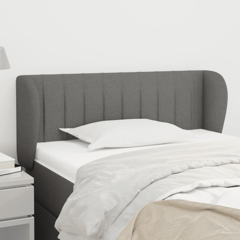 vidaXL Kopfteil mit Ohren Dunkelgrau 83x23x78/88 cm Stoff vidaXL Kopfteil mit Ohren Dunkelgrau 83x23x78/88 cm Stoff