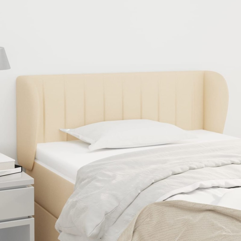 vidaXL Kopfteil mit Ohren Creme 93x23x78/88 cm Stoff vidaXL Kopfteil mit Ohren Creme 93x23x78/88 cm Stoff