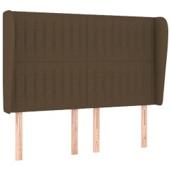 vidaXL Kopfteil mit Ohren Dunkelbraun 147x23x118/128 cm Stoff