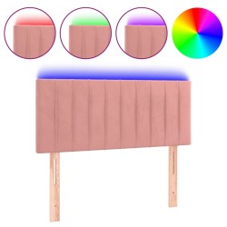 vidaXL LED Kopfteil Rosa 90x5x78/88 cm Samt