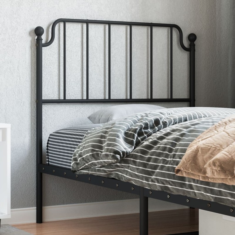 vidaXL Kopfteil Metall Schwarz 90 cm