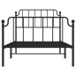 vidaXL Bettgestell mit Kopf- und Fußteil Metall Schwarz 100x190 cm vidaXL Bettgestell mit Kopf- und Fußteil Metall Schwarz 100x190 cm