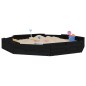 vidaXL Sandkasten mit Sitzen Schwarz Achteck Massivholz Kiefer vidaXL Sandkasten mit Sitzen Schwarz Achteck Massivholz Kiefer