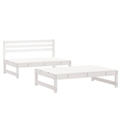 vidaXL 2-tlg. Garten-Lounge-Set Weiß Massivholz Kiefer