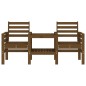 vidaXL Gartenbank mit Tisch 2-Sitzer Honigbraun Massivholz Kiefer