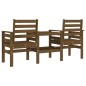 vidaXL Gartenbank mit Tisch 2-Sitzer Honigbraun Massivholz Kiefer