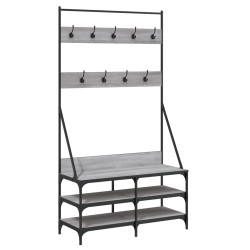 vidaXL Kleiderständer mit Schuhablage Grau Sonoma 100x40x184 cm