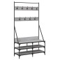 vidaXL Kleiderständer mit Schuhablage Grau Sonoma 100x40x184 cm vidaXL Kleiderständer mit Schuhablage Grau Sonoma 100x40x184 cm