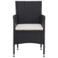5-tlg. Garten-Essgruppe Schwarz Poly Rattan und Akazienholz 5-tlg. Garten-Essgruppe Schwarz Poly Rattan und Akazienholz