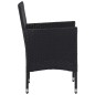 5-tlg. Garten-Essgruppe Schwarz Poly Rattan und Akazienholz 5-tlg. Garten-Essgruppe Schwarz Poly Rattan und Akazienholz