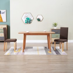 vidaXL Esszimmerstühle 2 Stk. Braun Stoff