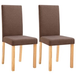 vidaXL Esszimmerstühle 2 Stk. Braun Stoff