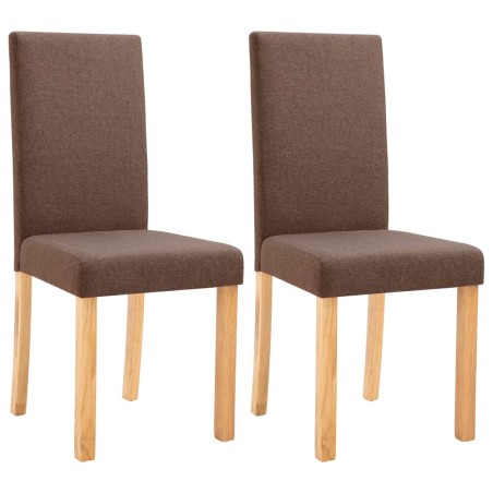 vidaXL Esszimmerstühle 2 Stk. Braun Stoff