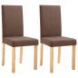 vidaXL Esszimmerstühle 2 Stk. Braun Stoff vidaXL Esszimmerstühle 2 Stk. Braun Stoff