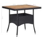 5-tlg. Garten-Essgruppe Schwarz Poly Rattan und Akazienholz 5-tlg. Garten-Essgruppe Schwarz Poly Rattan und Akazienholz