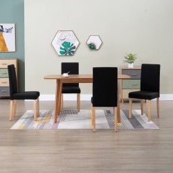 vidaXL Esszimmerstühle 4 Stk. Schwarz Stoff