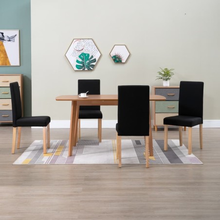 vidaXL Esszimmerstühle 4 Stk. Schwarz Stoff