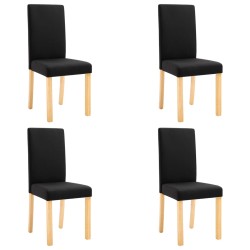 vidaXL Esszimmerstühle 4 Stk. Schwarz Stoff