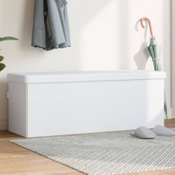 vidaXL Sitzbank mit Stauraum Faltbar Weiß PVC