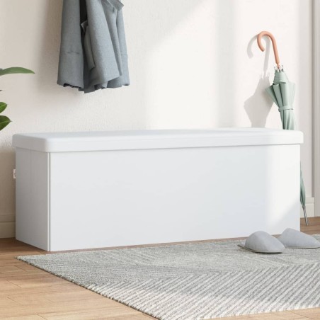 vidaXL Sitzbank mit Stauraum Faltbar Weiß PVC