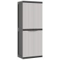 vidaXL Gartenschrank Grau und Schwarz 65x37x165 cm PP vidaXL Gartenschrank Grau und Schwarz 65x37x165 cm PP