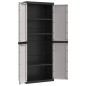 vidaXL Gartenschrank Grau und Schwarz 65x37x165 cm PP vidaXL Gartenschrank Grau und Schwarz 65x37x165 cm PP