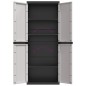 vidaXL Gartenschrank Grau und Schwarz 65x37x165 cm PP vidaXL Gartenschrank Grau und Schwarz 65x37x165 cm PP