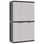 vidaXL Gartenschrank Grau und Schwarz 97x37x165 cm PP vidaXL Gartenschrank Grau und Schwarz 97x37x165 cm PP