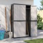 vidaXL Gartenschrank Grau und Schwarz 97x37x165 cm PP vidaXL Gartenschrank Grau und Schwarz 97x37x165 cm PP
