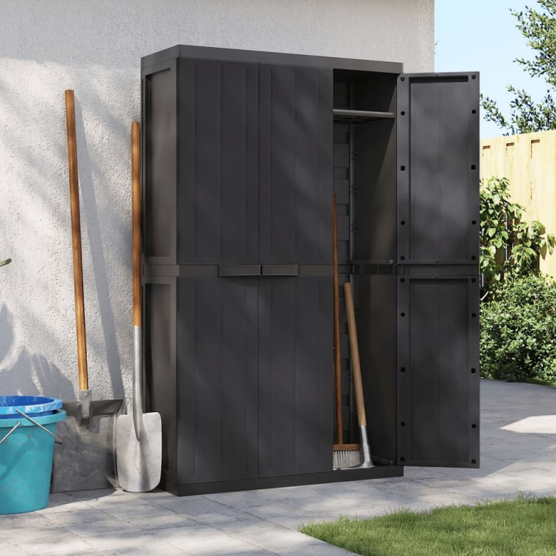 vidaXL Gartenschrank Schwarz 97x37x165 cm PP vidaXL Gartenschrank Schwarz 97x37x165 cm PP