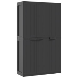 vidaXL Gartenschrank Schwarz 97x37x165 cm PP