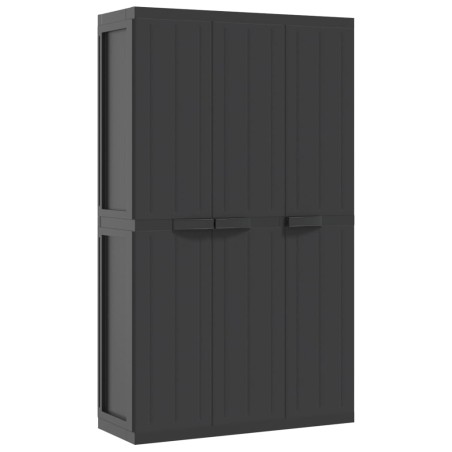vidaXL Gartenschrank Schwarz 97x37x165 cm PP