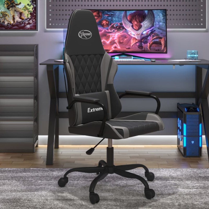 vidaXL Gaming-Stuhl Schwarz und Grau Kunstleder vidaXL Gaming-Stuhl Schwarz und Grau Kunstleder