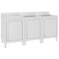 vidaXL Gastro-Spülenunterschrank 180x60x96 cm Edelstahl vidaXL Gastro-Spülenunterschrank 180x60x96 cm Edelstahl