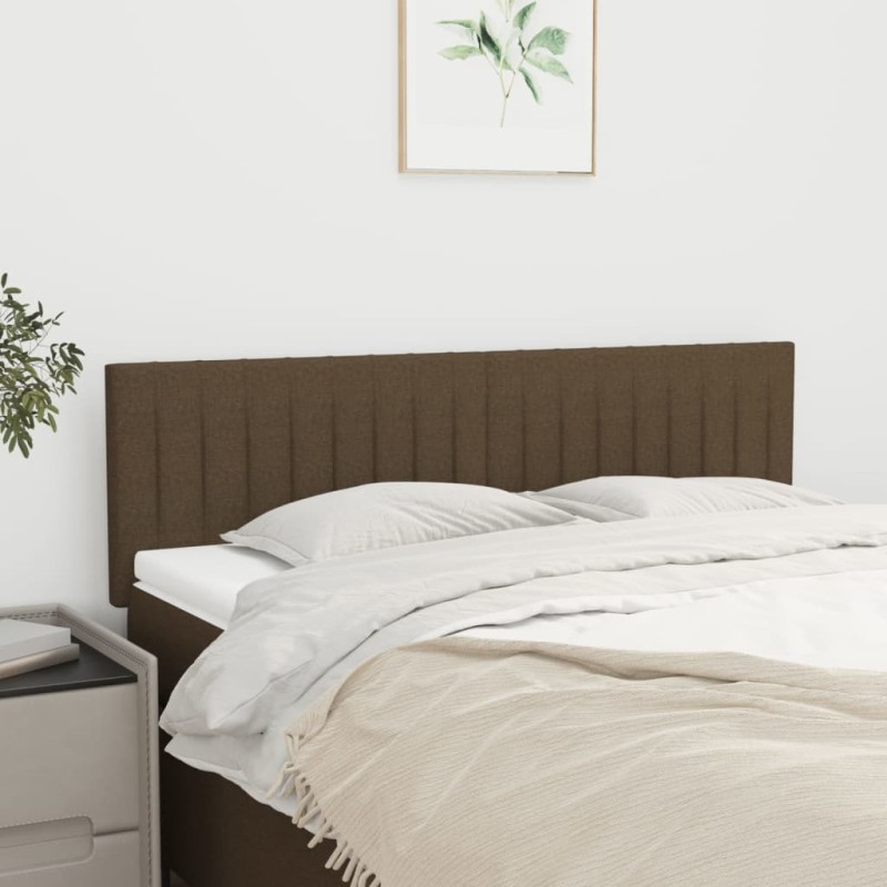 vidaXL Kopfteile 2 Stk. Dunkelbraun 72x5x78/88 cm Stoff