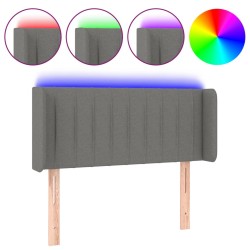 vidaXL LED Kopfteil Dunkelgrau 93x16x78/88 cm Stoff
